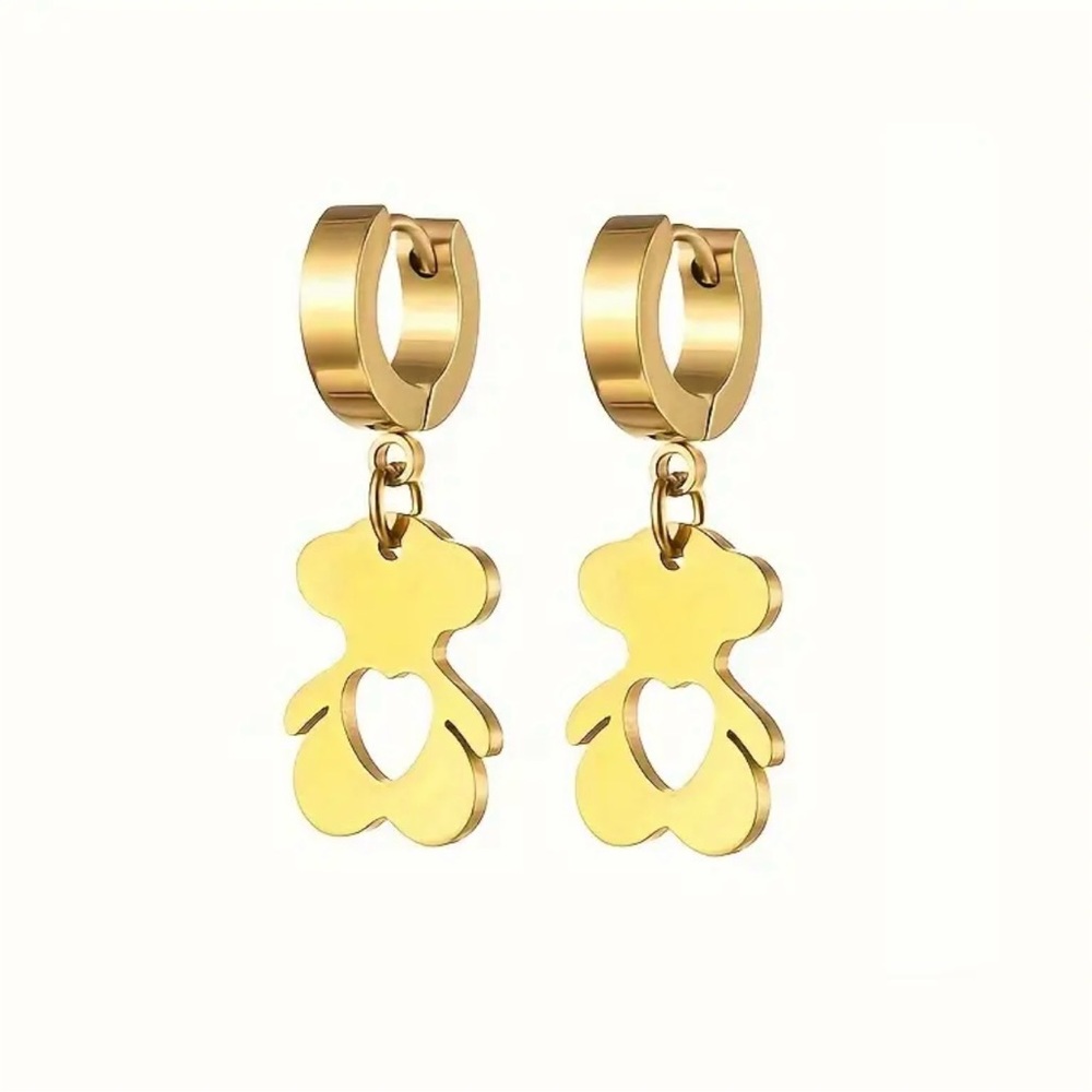 Cute Gold Bear Earrings